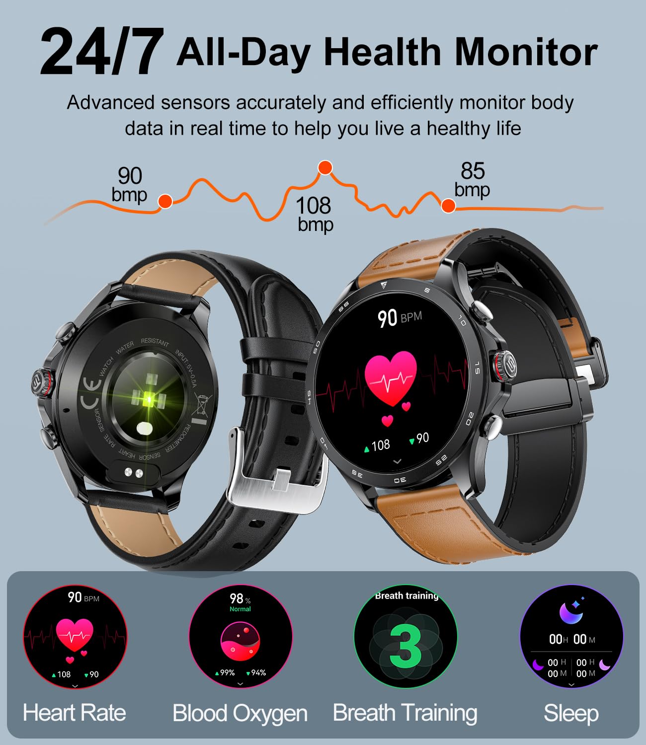 Smartwatch Masculino LIGE-2 Pulseiras Incluídas