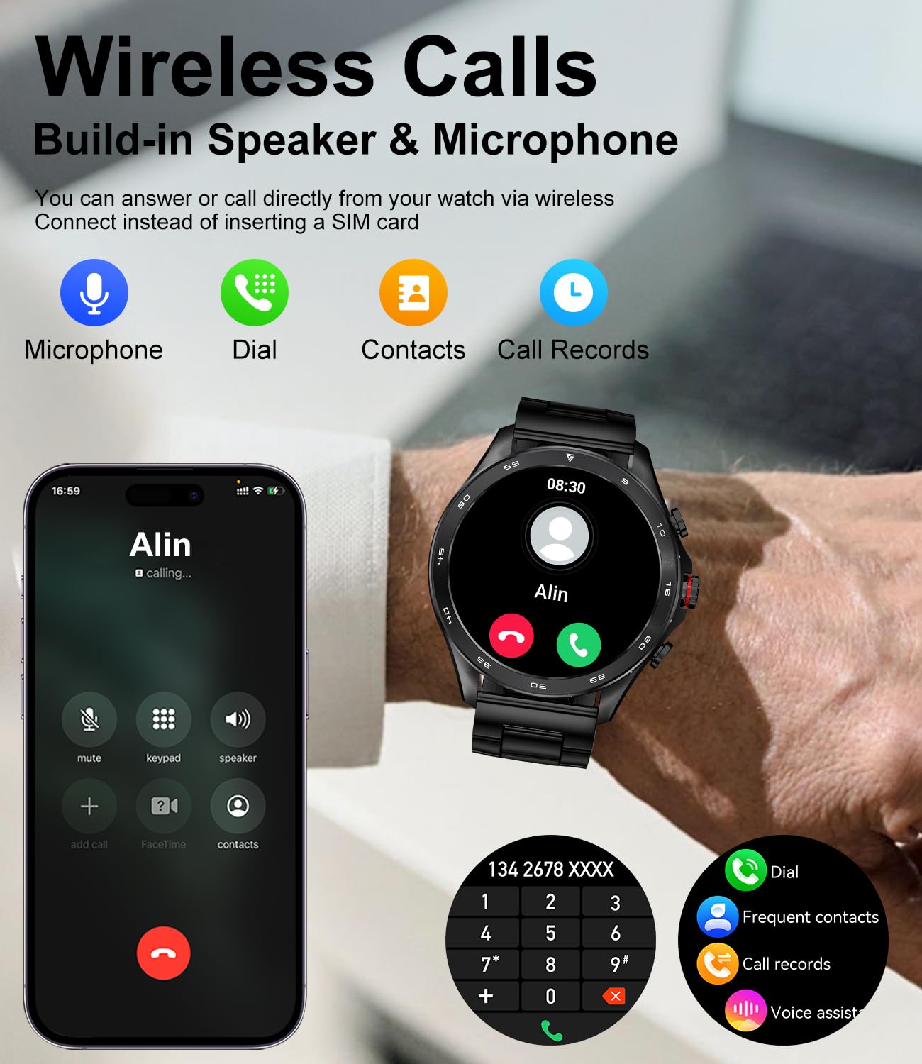 Smartwatch Masculino LIGE-2 Pulseiras Incluídas