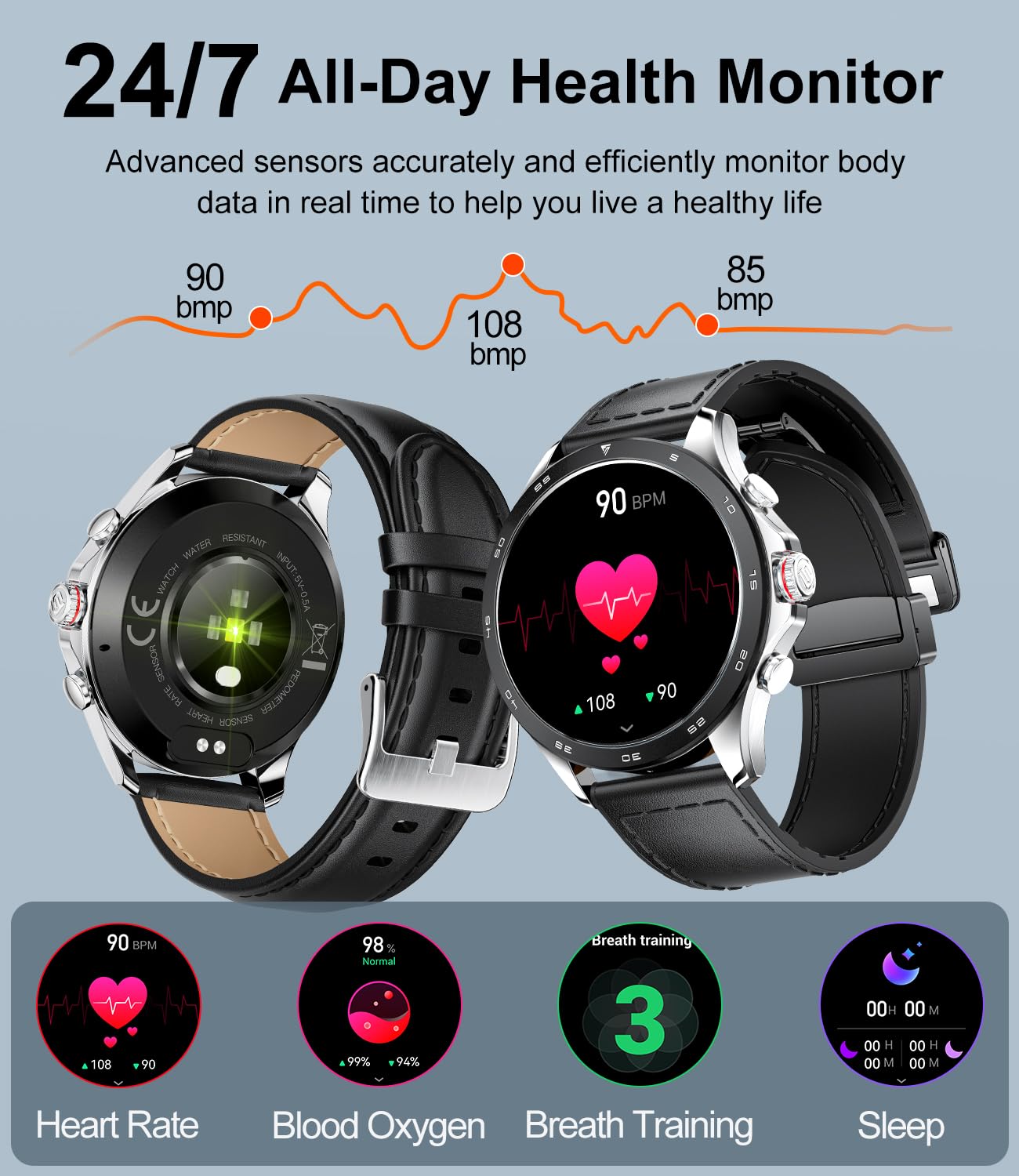 Smartwatch Masculino LIGE-2 Pulseiras Incluídas