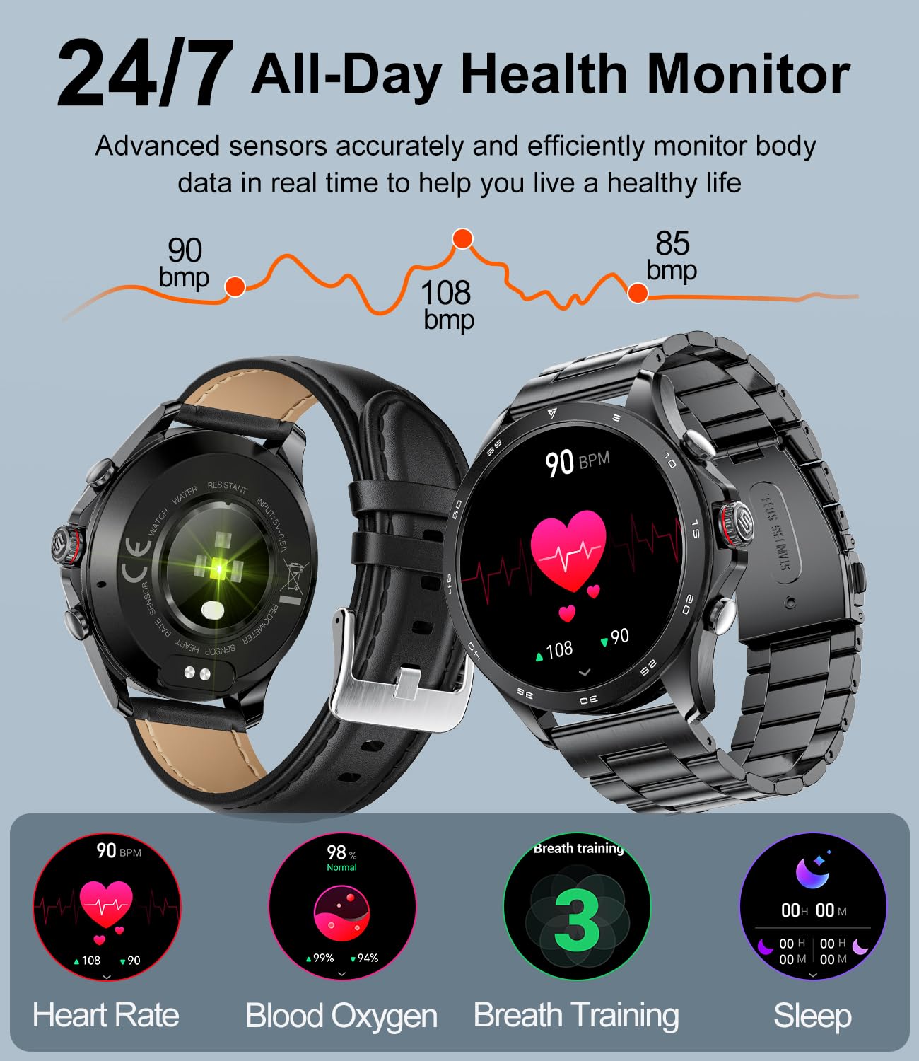 Smartwatch Masculino LIGE-2 Pulseiras Incluídas