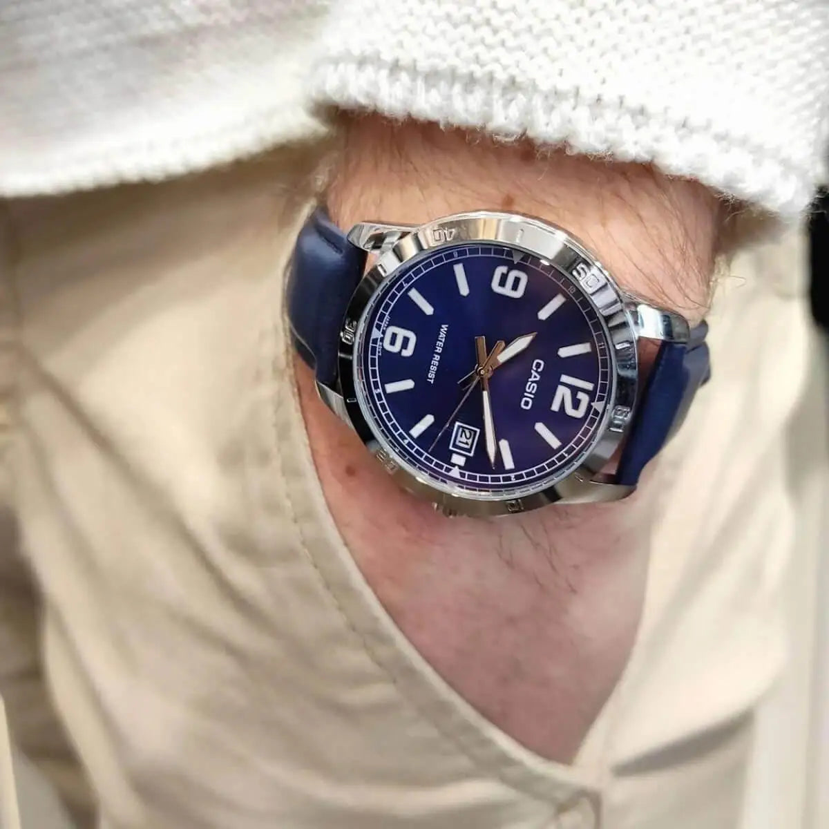 Casio MTP – Pulseira de Pele Genuína
