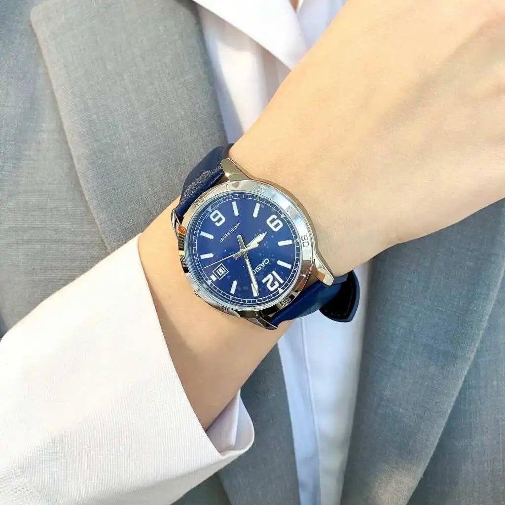 Casio MTP – Pulseira de Pele Genuína