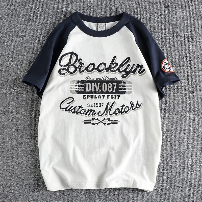 T-Shirt Retrô Brooklyn Motors | 100% Algodão, Estilo Vintage