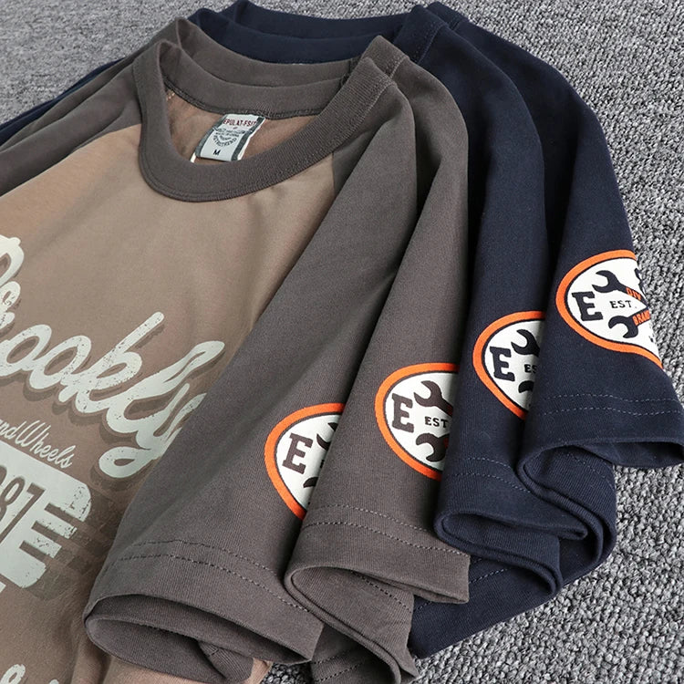 T-Shirt Retrô Brooklyn Motors | 100% Algodão, Estilo Vintage