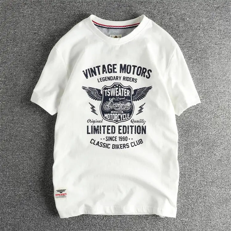 Motorcycle T-Shirt Retrô – 100% Algodão | Conforto e Estilo Vintage