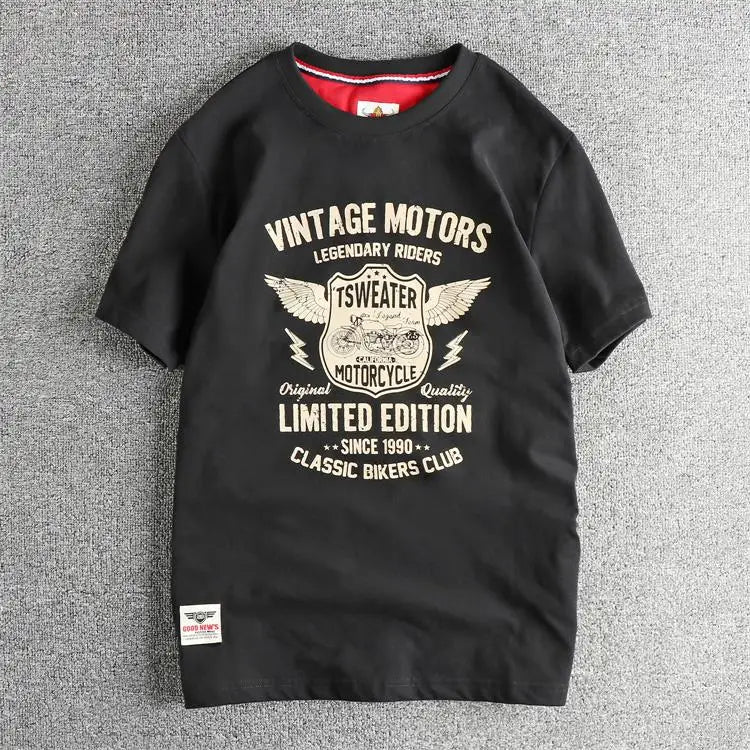 Motorcycle T-Shirt Retrô – 100% Algodão | Conforto e Estilo Vintage