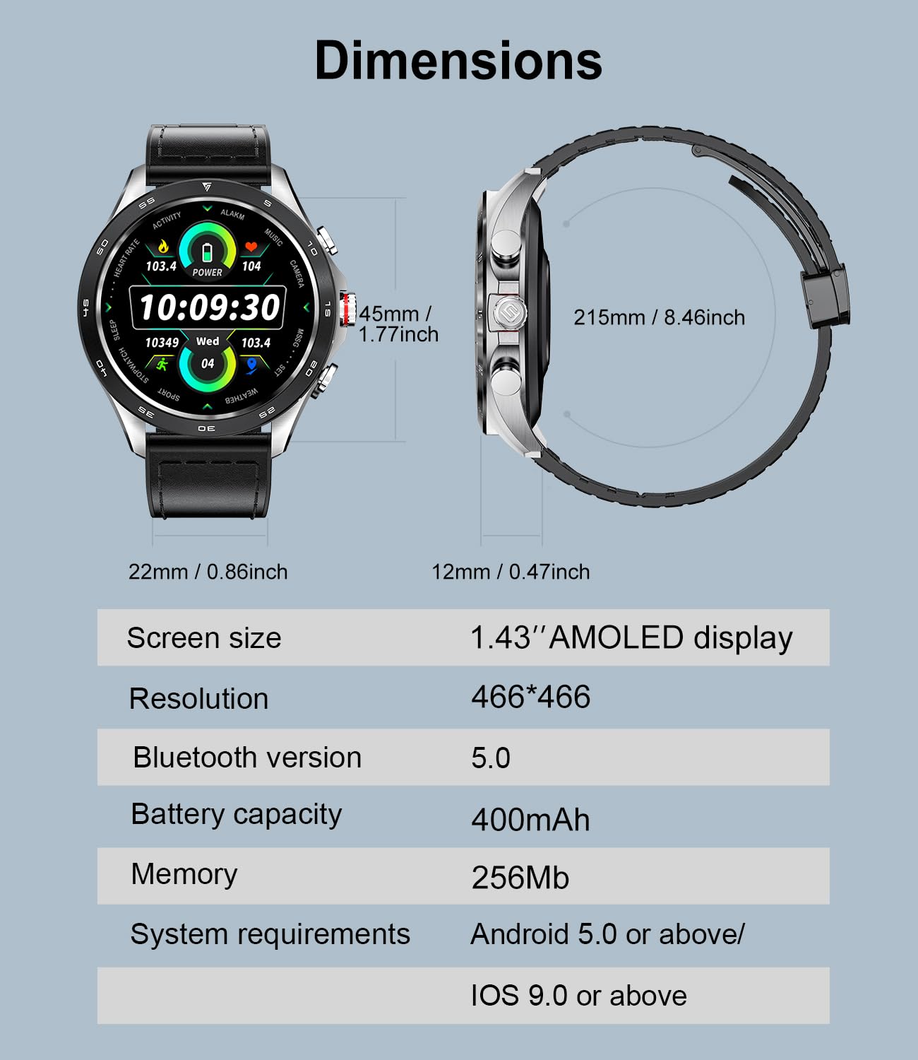 Smartwatch Masculino LIGE-2 Pulseiras Incluídas