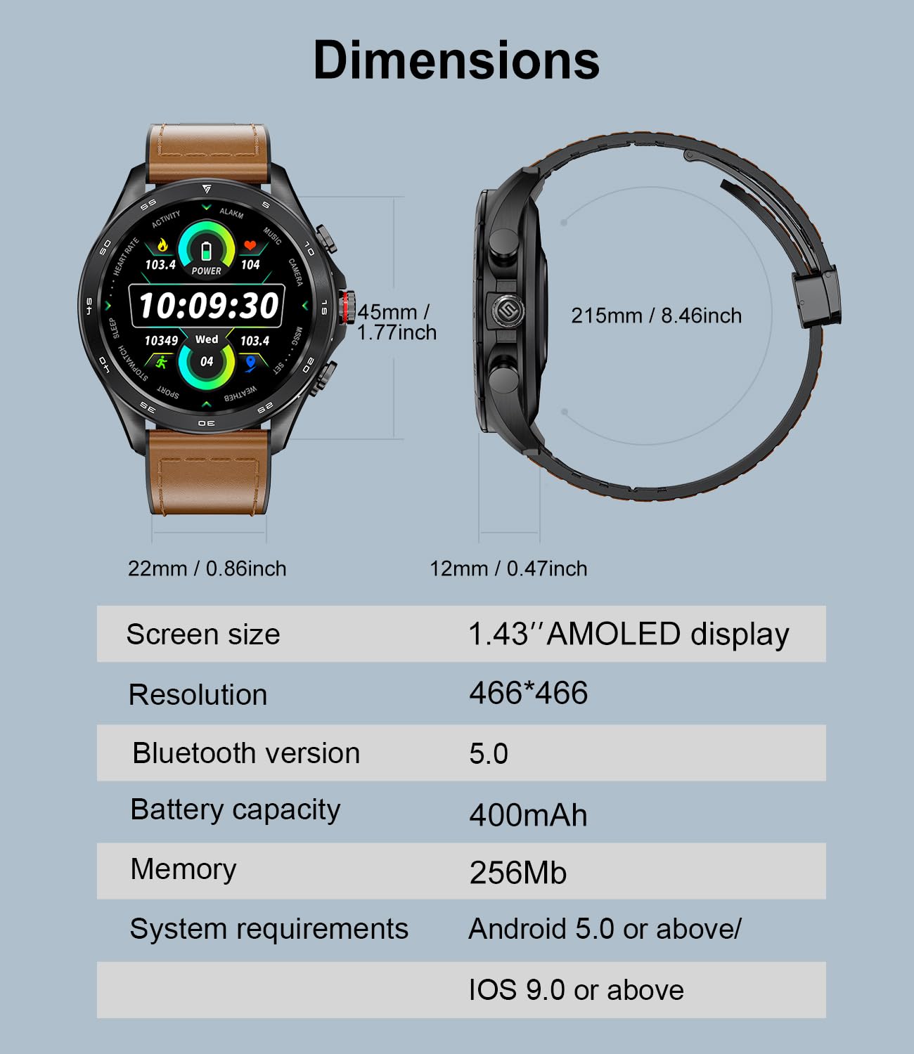 Smartwatch Masculino LIGE-2 Pulseiras Incluídas