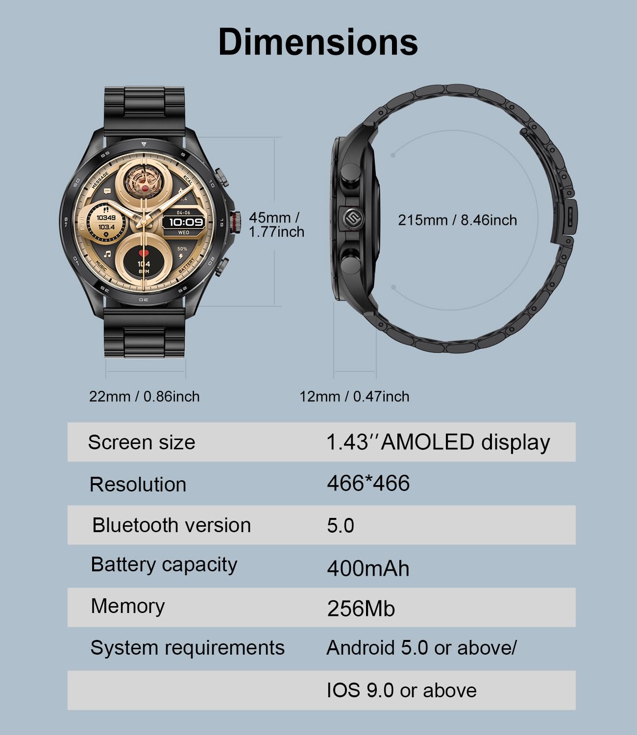 Smartwatch Masculino LIGE-2 Pulseiras Incluídas