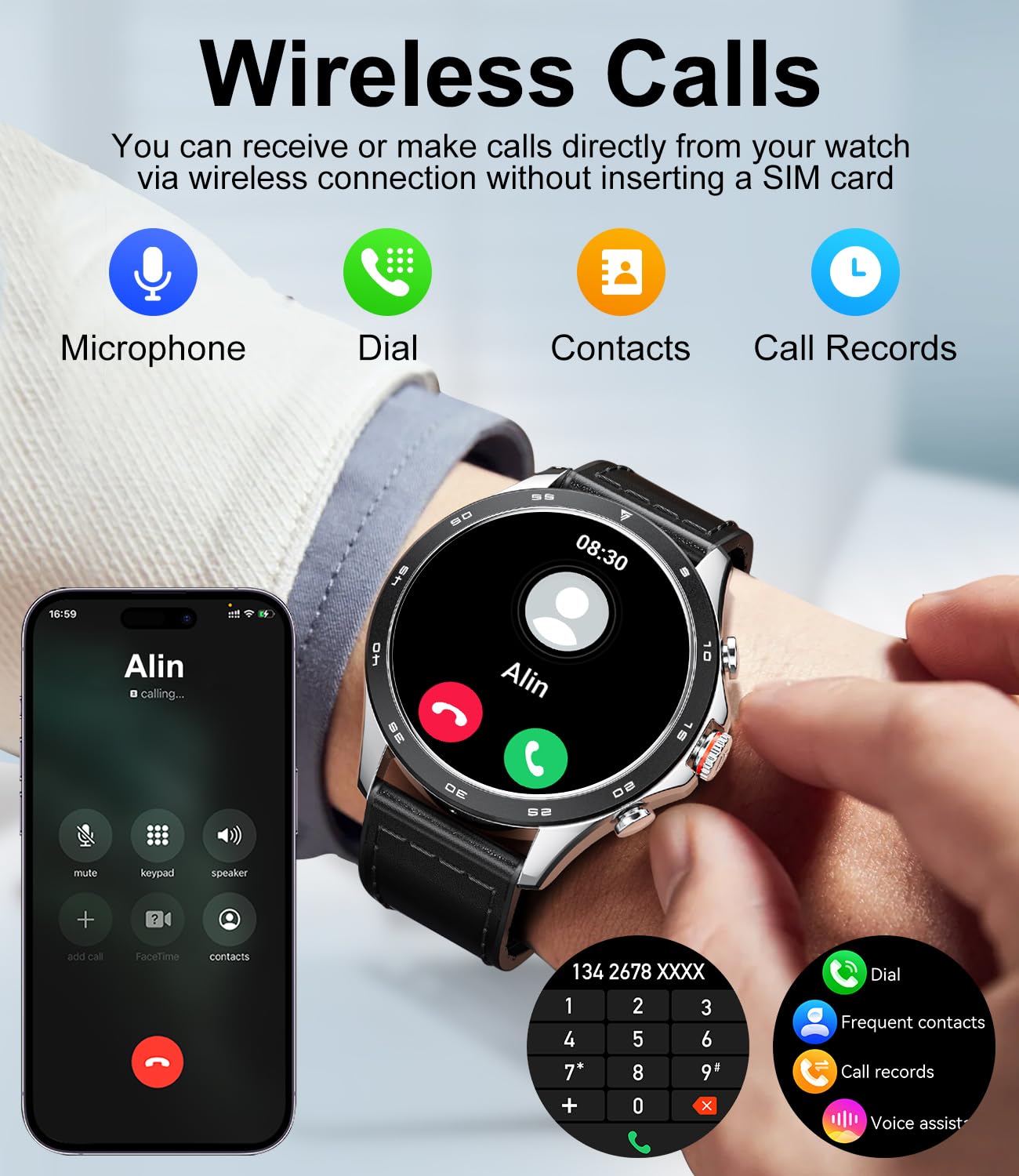 Smartwatch Masculino LIGE-2 Pulseiras Incluídas