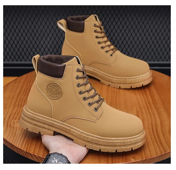 Martin Autumn Men's Luxury Boots Comfortable Breathable Waterproof Men's Shoes Fashionable Men's Work Boots Motorcycle Boots