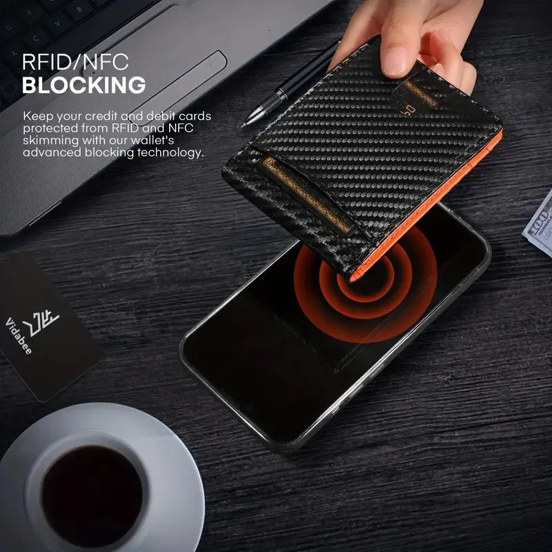 Carteira Fibra de Carbono com Bloqueio RFID