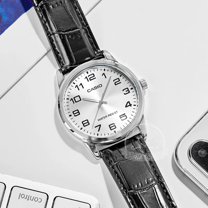 Casio MTP-V001 – Pulseira de Pele Genuína