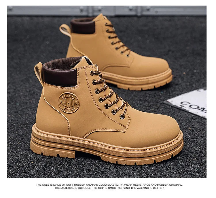 Martin Autumn Men's Luxury Boots Comfortable Breathable Waterproof Men's Shoes Fashionable Men's Work Boots Motorcycle Boots