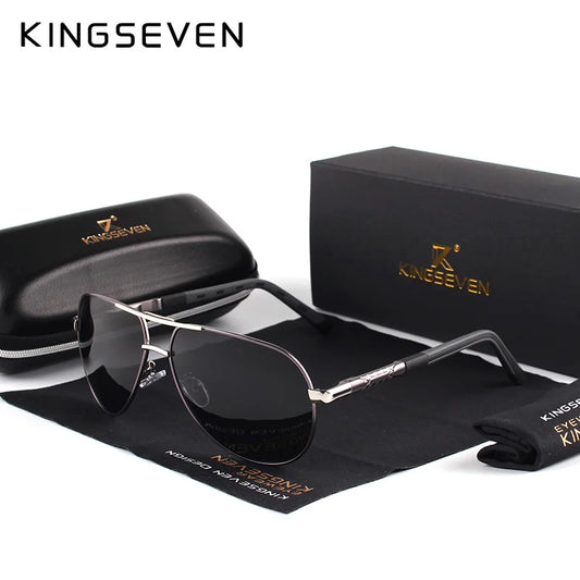 KINGSEVEN-Óculos de sol polarizados de alumínio masculino