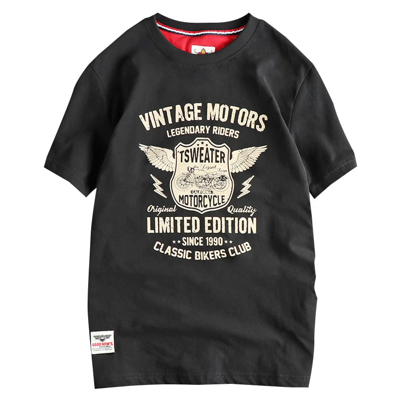 Motorcycle T-Shirt Retrô – 100% Algodão | Conforto e Estilo Vintage